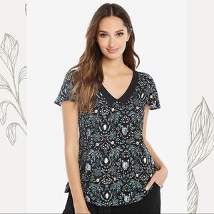 Star Wars R-2 D-2 print black blouse, large